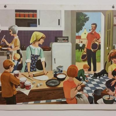 0 affiche scolaire 1967 3 et 4