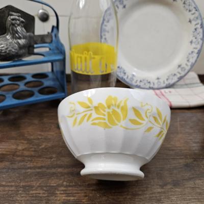 0 bol ancien blanc et jaune