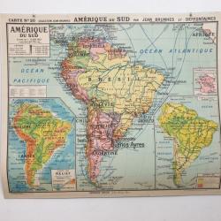 Carte Géographique Scolaire - Amérique du Sud -