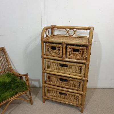 0 commode en bambou et osier