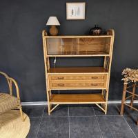 0 etagere bibliotheque en rotin