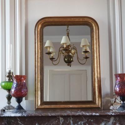 0 miroir louis philippe dore perle