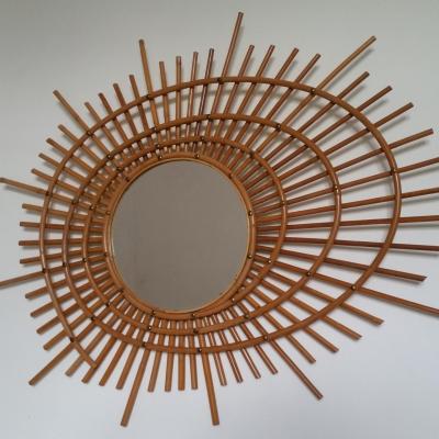 0 miroir rotin forme libre
