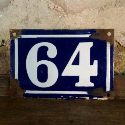 0 plaque de rue n 64