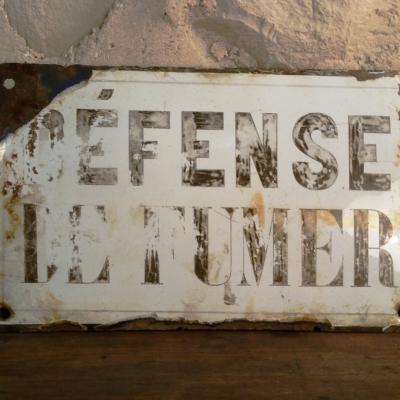 0 plaque emaillee defense de fumer