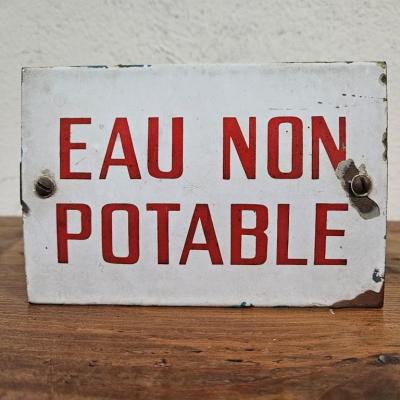0 plaque emaillee eau non potable