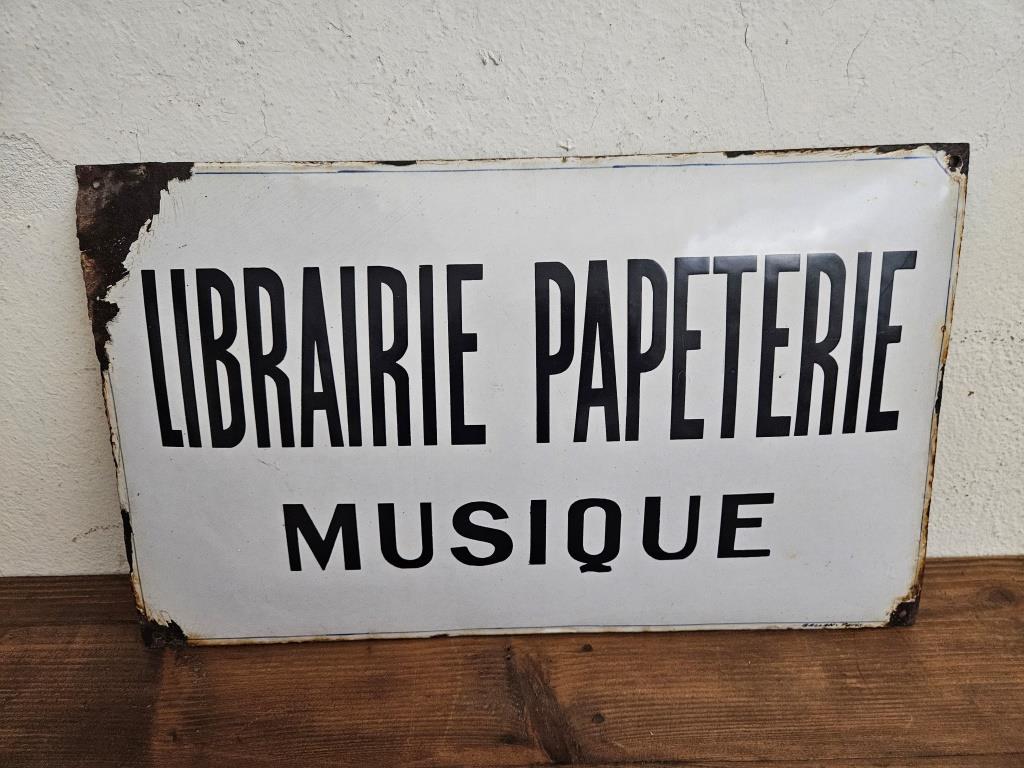 0 plaque emaillee librairie papeterie 1