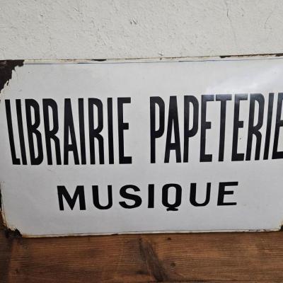 0 plaque emaillee librairie papeterie 1
