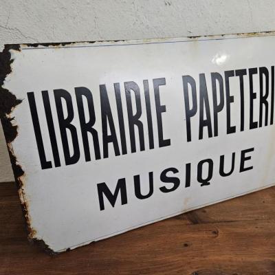 0 plaque emaillee librairie papeterie