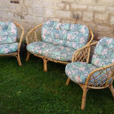 0 salon de jardin rotin bambou