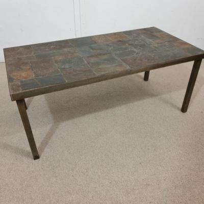 0 table basse metal pierre