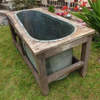 01 baignoire cuivre et bois