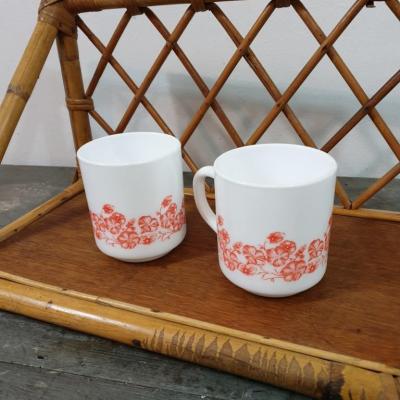 1 2 tasses arcopal blanche orange 1