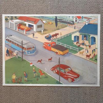 1 affiche auto la circulation restaurant