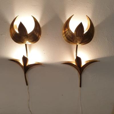 1 appliques tulipes laiton