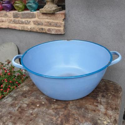 1 bassine emaillee bleue