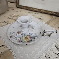 1 bougeoir emaille fleuri