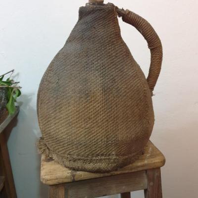 1 dame jeanne toile de jute