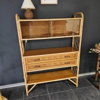 1 etagere bibliotheque en rotin