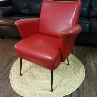 1 fauteuil skai rouge 50 s