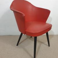 1 fauteuil thonet en cuir rouge