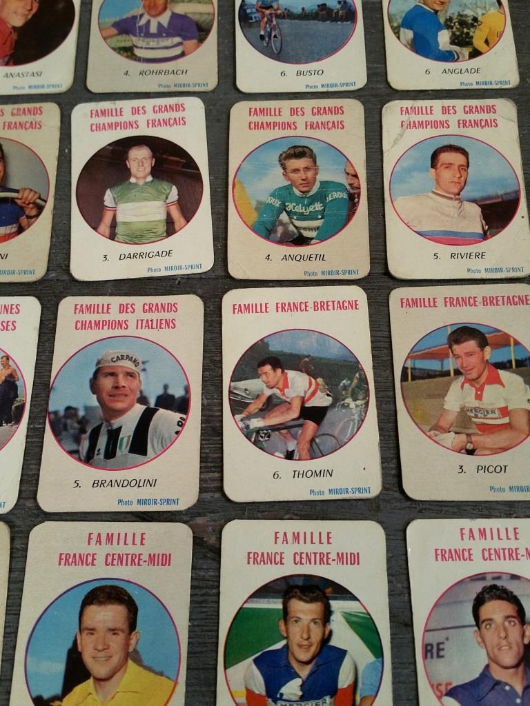 1 jeu de 7 familles cyclistes petites cartes