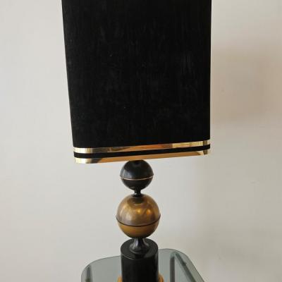 Lampe à poser noir et or