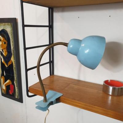 1 lampe cocotte pince bleue