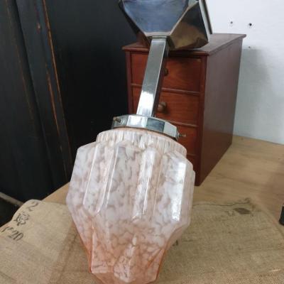 1 lustre plafonnier art deco rose