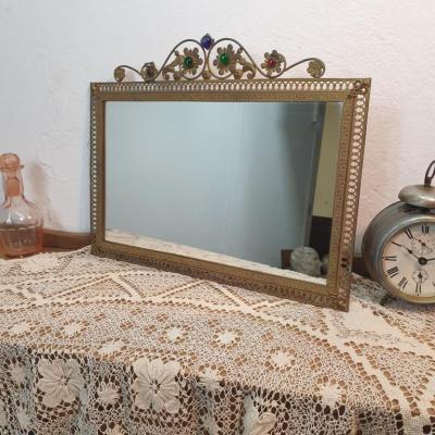 1 miroir laiton dore