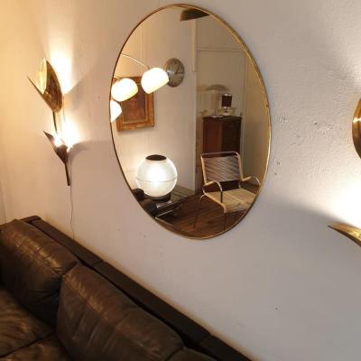 1 miroir laiton grand diametre 1 metre
