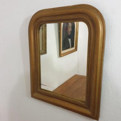 1 miroir louis philippe perle dore petite taille