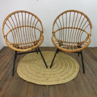 1 paire de fauteuils corbeille