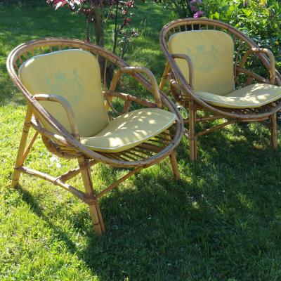 1 paire de fauteuils osier