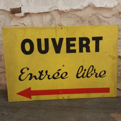 1 pancarte ouvert gauche
