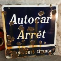 1 plaque emaillee autocar arrete citroen