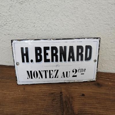 1 plaque emaillee bernard 2eme