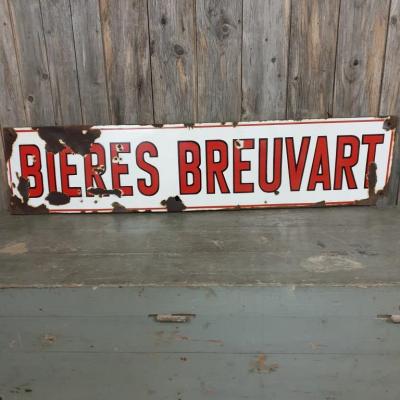 1 plaque emaillee bieres breuvart