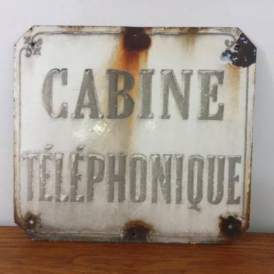 1 plaque emaillee cabine telephonique 1