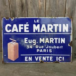 Plaque émaillée Martin Café