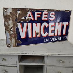 Plaque émaillée Café Vincent