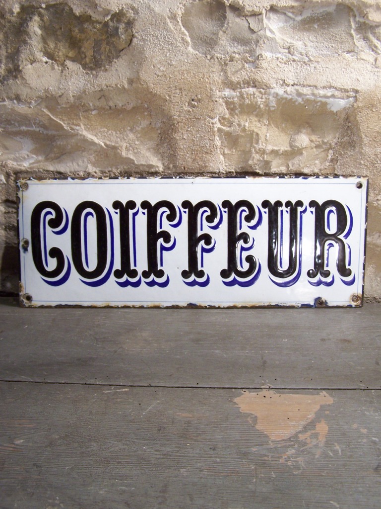 1 plaque emaillee couffeur