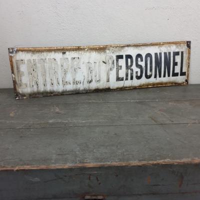 1 plaque emaillee entree personnel