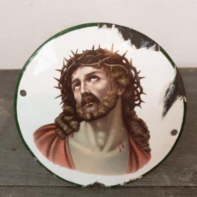1 plaque emaillee jesus