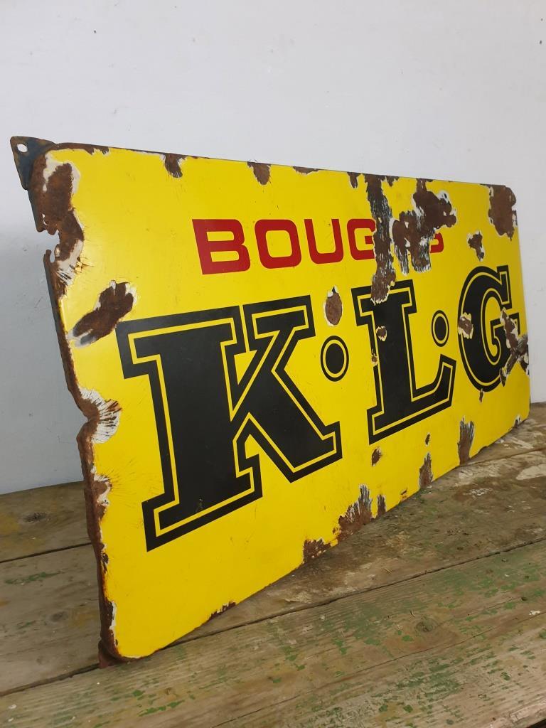 plaque émaillée ancienne bougies KLG vintage garage voiture