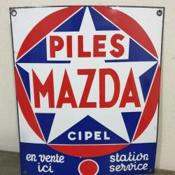 Plaque émaillée Piles MAZDA