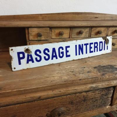 1 plaque emaillee passage interdit