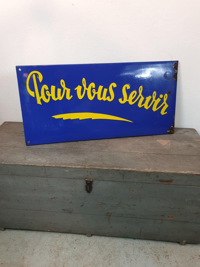 1 plaque emaillee pour vous servir
