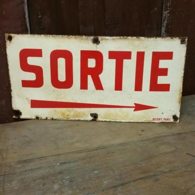 1 plaque emaillee sortie