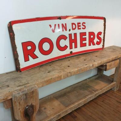 1 plaque emaillee vin des rochers